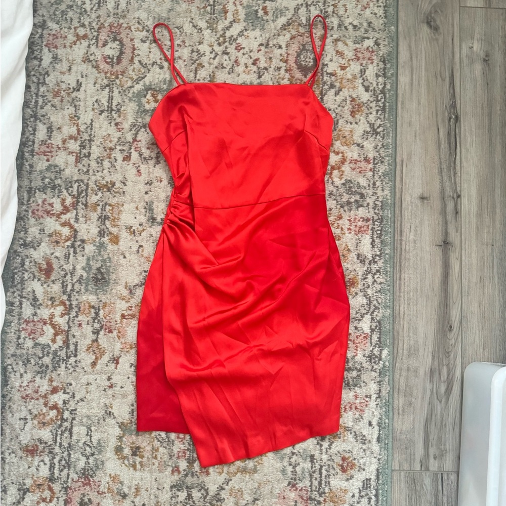 Satin Red Mini Dress